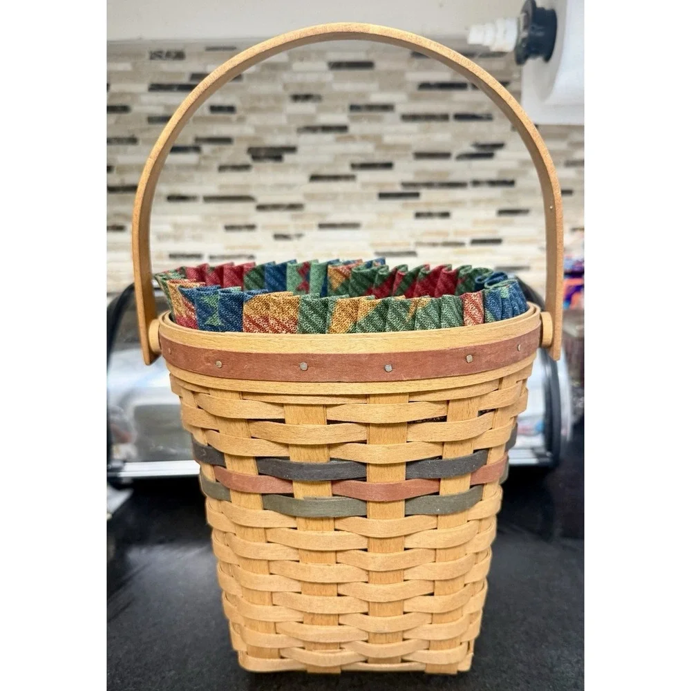 Longaberger Shades of Autumn Wall Mount 1993 Basket, Liner & Plastic Insert NEW